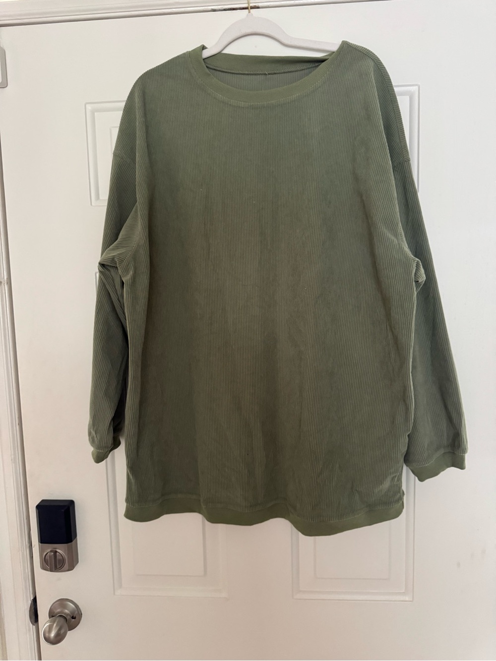 Olive Green Corduroy Oversized Sweatshirt